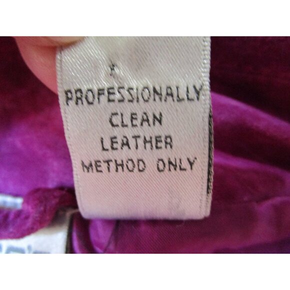 Magenta Suede Leather Jacket Button Closure  Chicos Size 3 Ladies XL - Picture 6 of 16